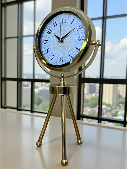 Zentime Gold Lüks Üç Ayaklı Masa Saati