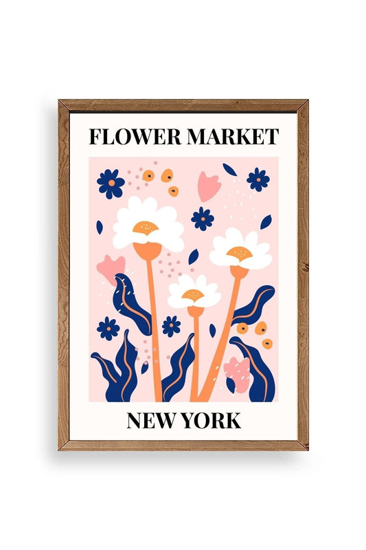 Çiçek Ahşap Çerçeveli Tablo 50 x 70