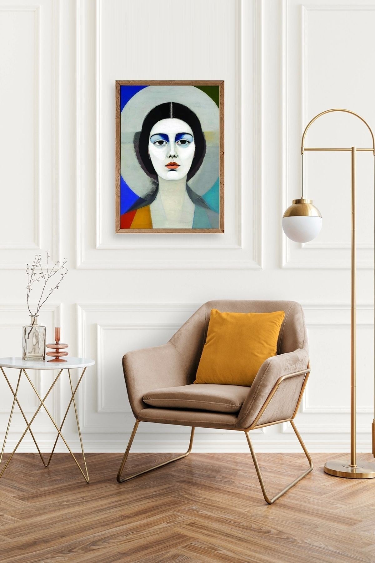 Kadın Ahşap Çerçeveli Tablo 23 x 30