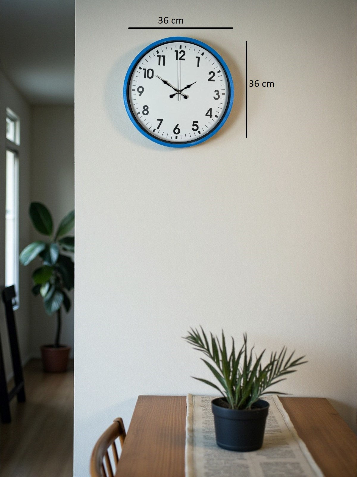 Zentime 36 Cm Mavi Dekoratif Duvar Saati