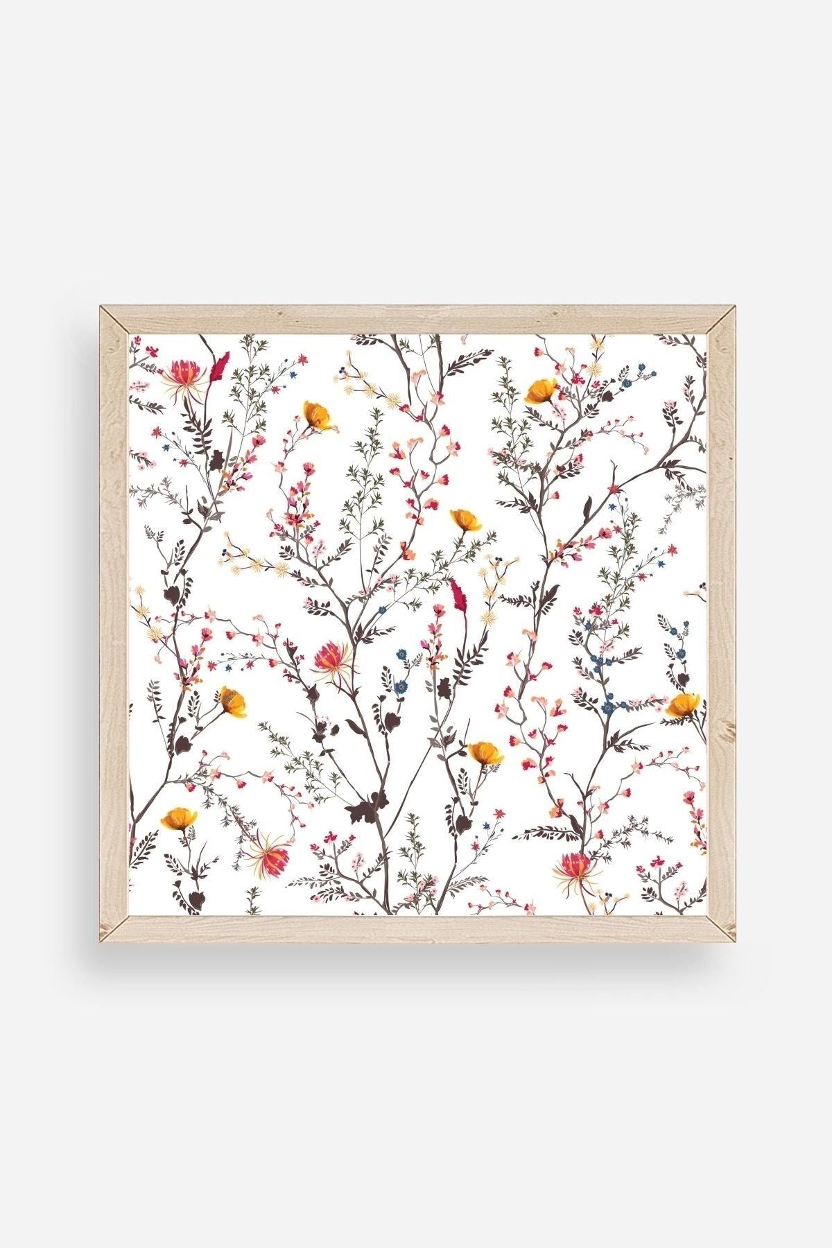 Yaprak Ahşap Çerçeveli Tablo 42 x 42