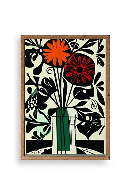 Çiçek Ahşap Çerçeveli Tablo 17 x 23