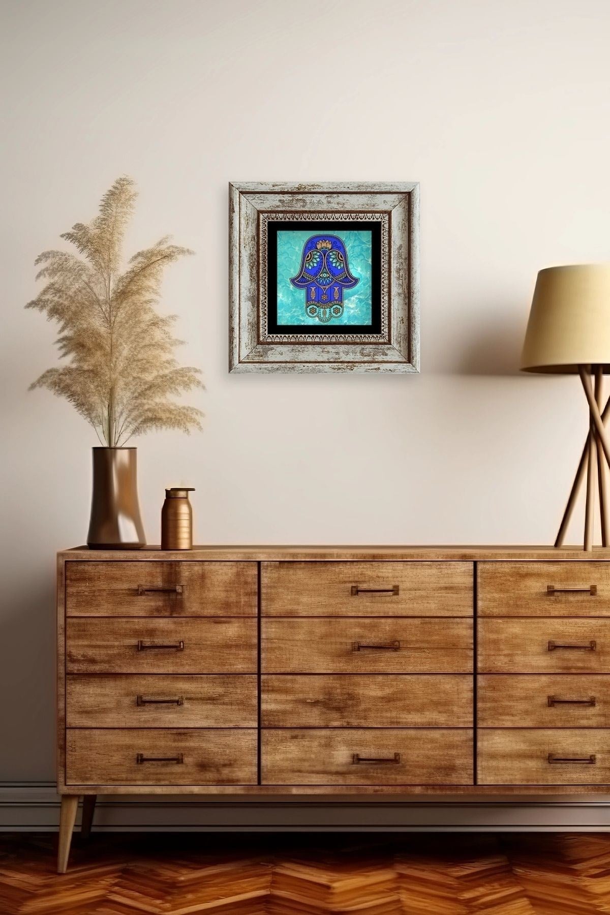 Fatma Ana Eli Çerçeveli Taş Tablo 20 cm