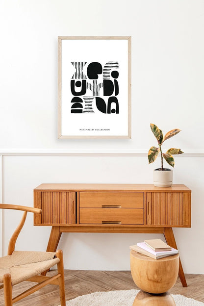 Soyut Ahşap Çerçeveli Tablo 23 x 30