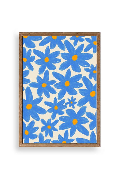 Çiçekler Ahşap Çerçeveli Tablo 17 x 23