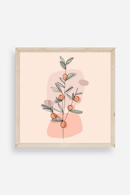 Çiçek Ahşap Çerçeveli Tablo 23 x 23