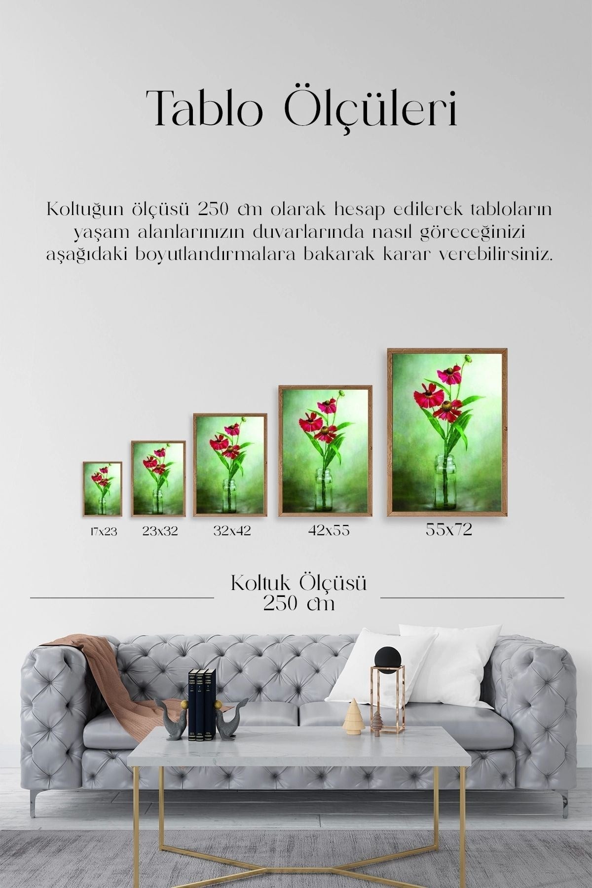 Çiçekler Ahşap Çerçeveli Tablo 17 x 23