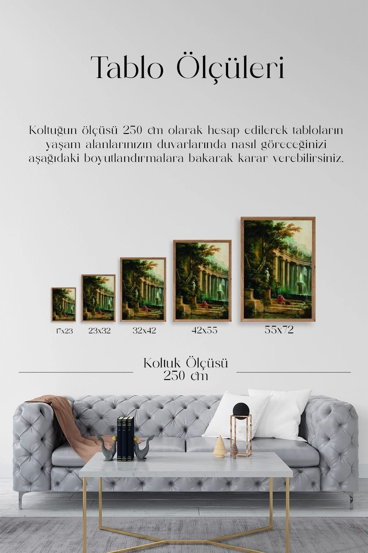 Yapraklar Ahşap Çerçeveli Tablo 30 x 42