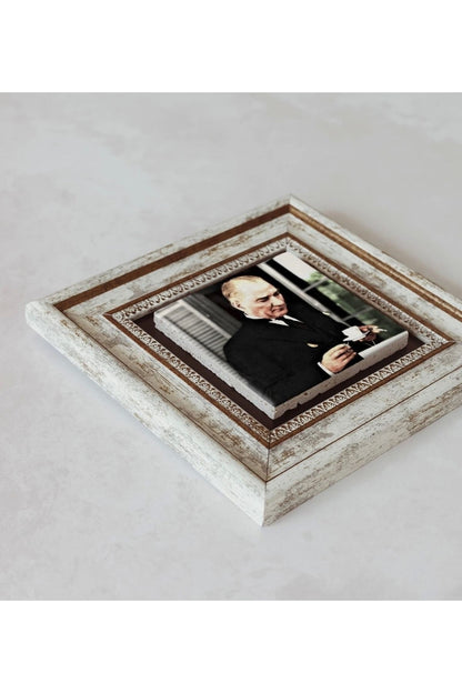 Atatürk Çerçeveli Taş Tablo , Çerçeveli Taş Duvar Dekoru 20 cm
