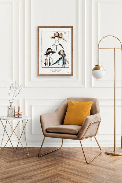 Paris Şapkaları Ahşap Çerçeveli Tablo 30 x 42