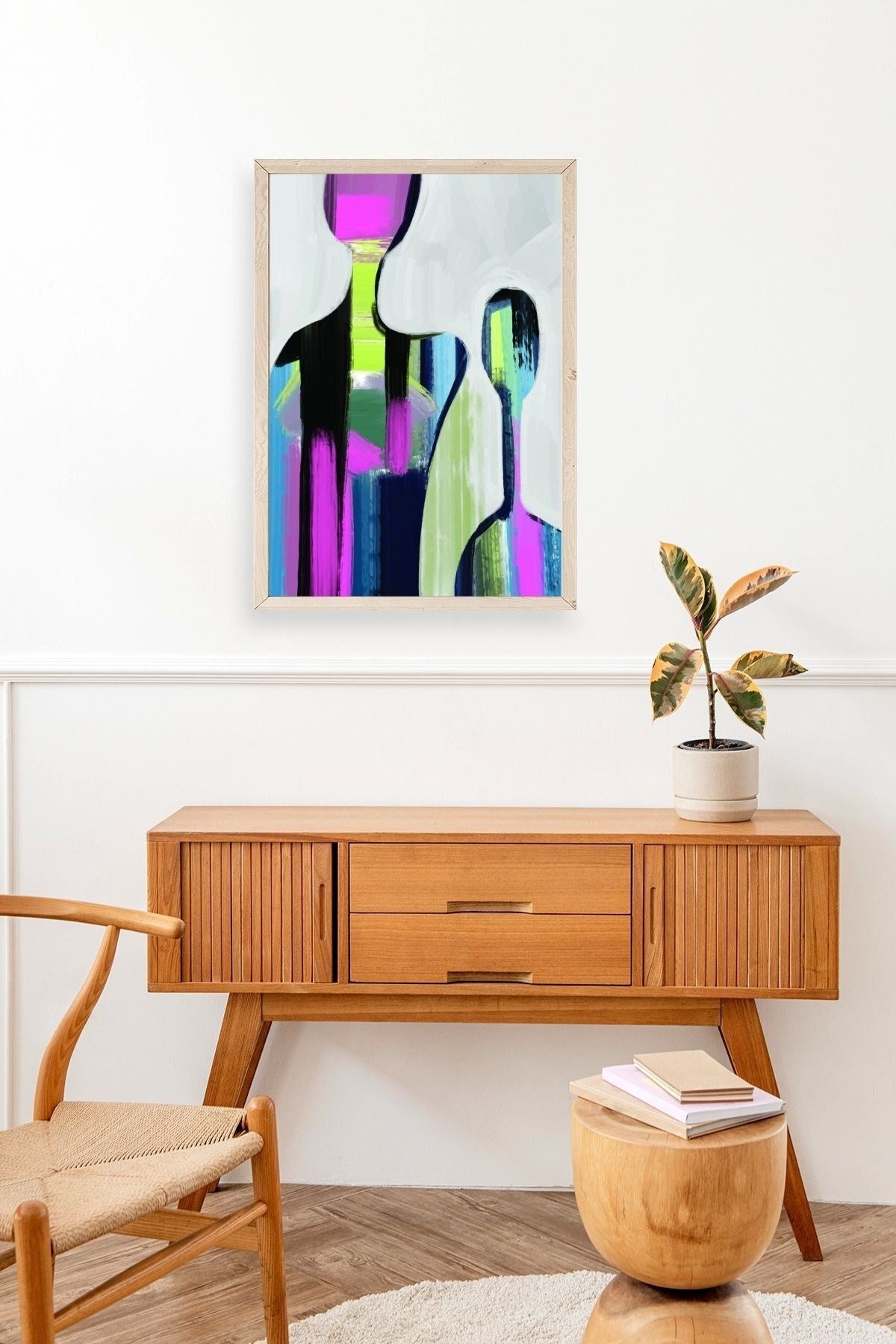 Soyut Ahşap Çerçeveli Tablo 23 x 30