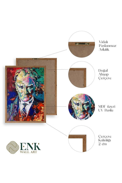 Atatürk Ahşap Çerçeveli Tablo 23 x 30