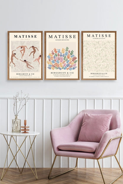 Matisse Üçlü Ahşap Çerçeveli Tablo 30 x 40