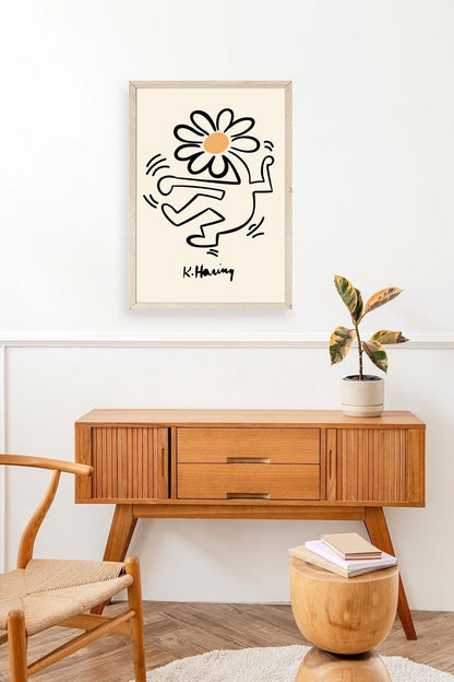 Keith Haring Ahşap Çerçeveli Tablo 17 x 23