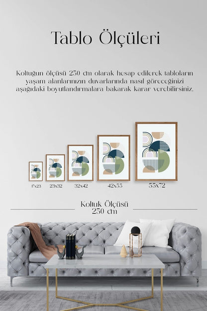 Soyut Ahşap Çerçeveli Tablo 23 x 30