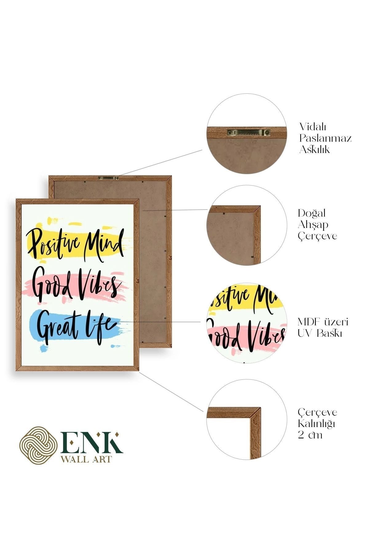 Motto Ahşap Çerçeveli Tablo 23 x 30