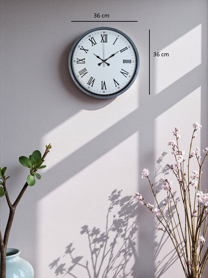 Zentime 36 Cm Gri Dekoratif Duvar Saati
