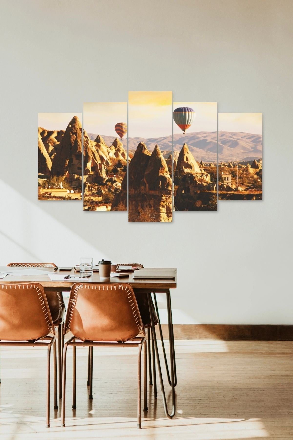 Kapadokya Manzara 5 Parçalı Mdf Tablo 60 x 100