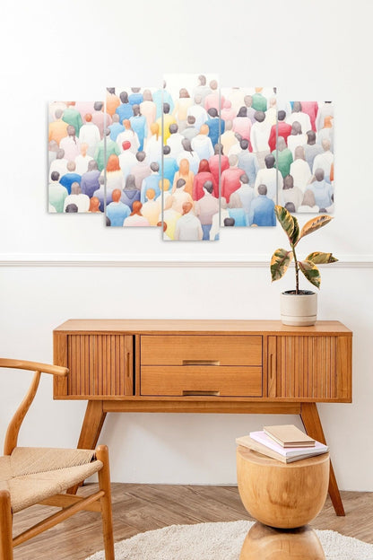 Manzara İnsan 5 Parçalı Mdf Tablo 60 x 100