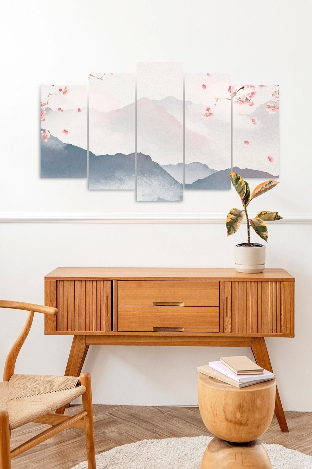 Manzara Doğa 5 Parçalı Mdf Tablo 60 x 100