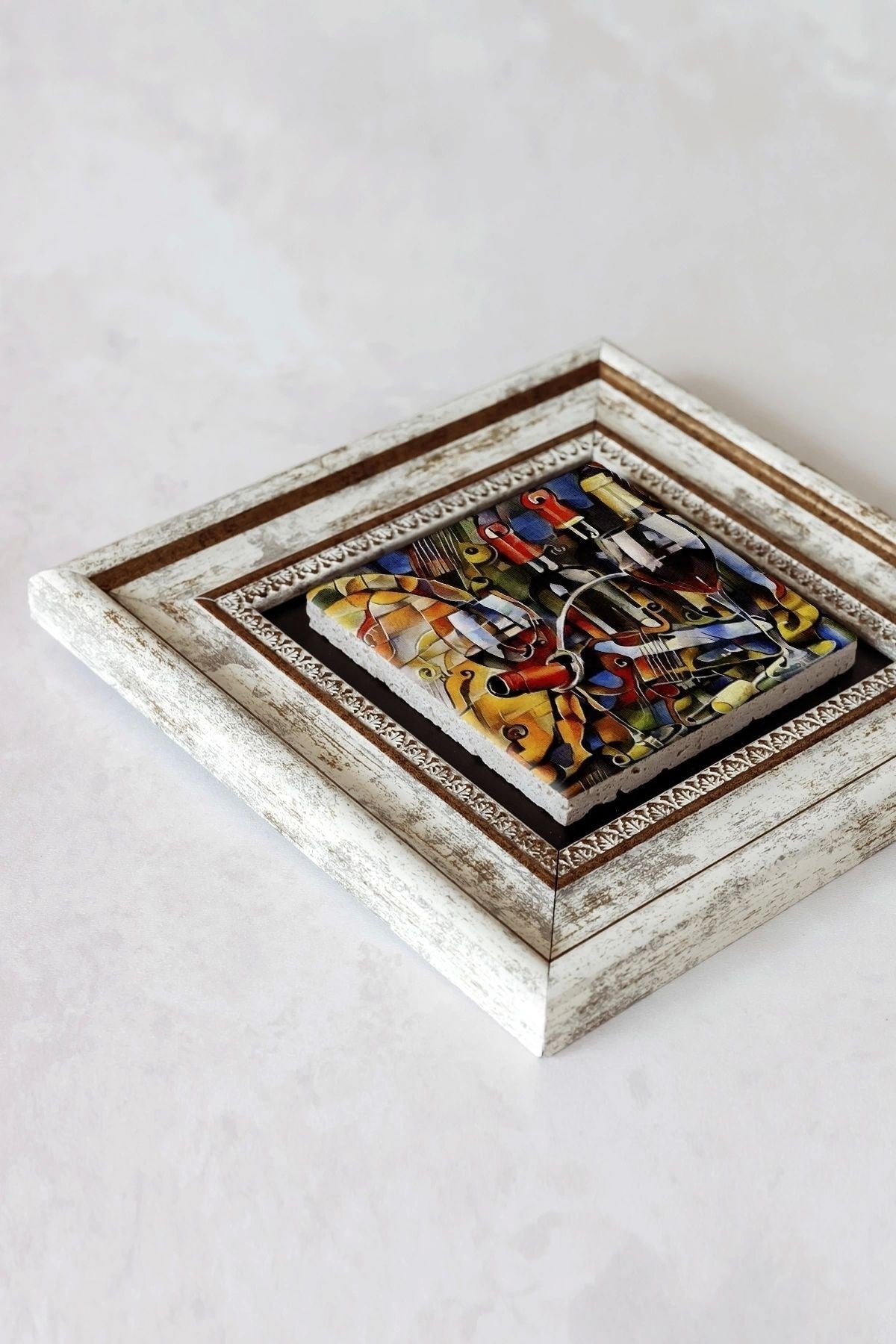 Çerçeveli Taş Tablo , Çerçeveli Taş Duvar Dekoru-enkcrcvtbl-00196 20 cm