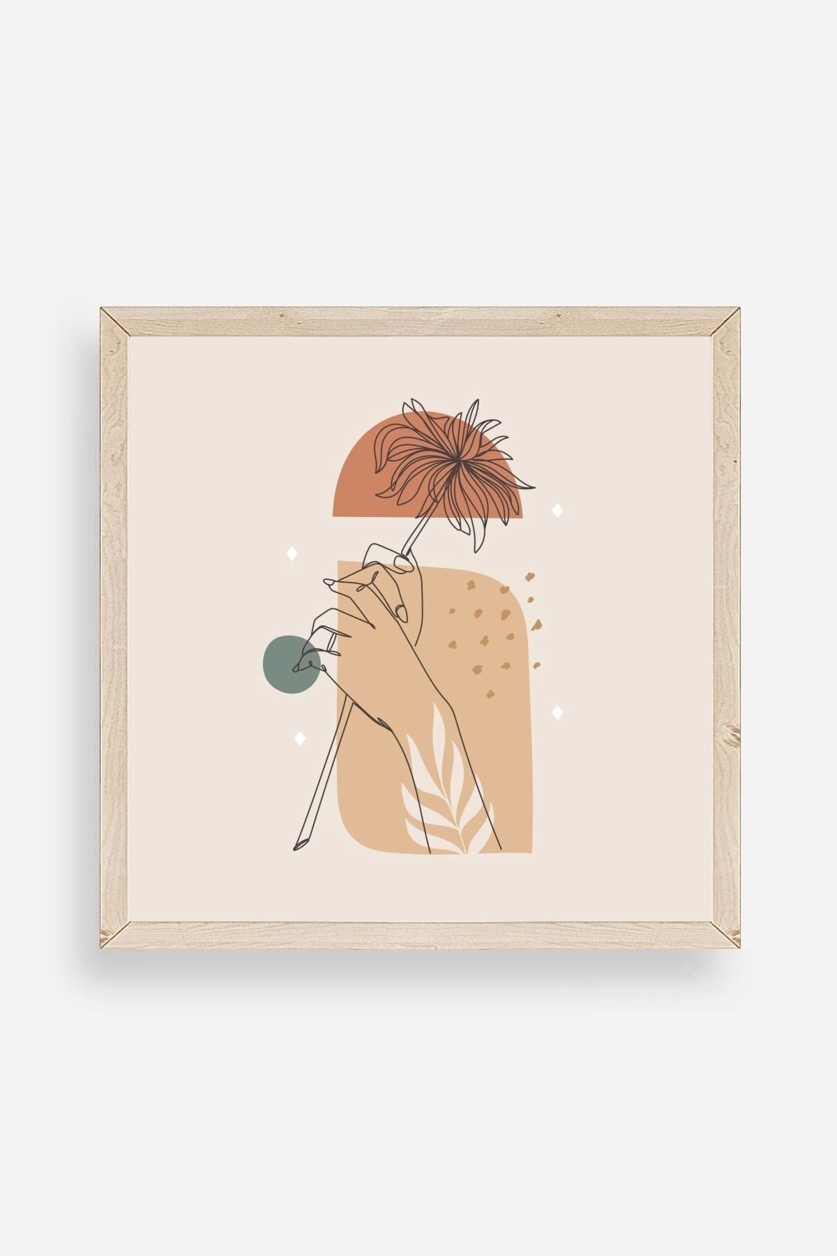 Modern Ahşap Çerçeveli Tablo 50 x 50