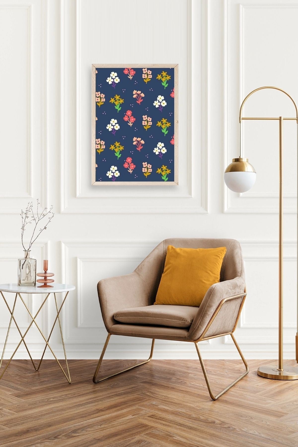 Çiçek Ahşap Çerçeveli Tablo 30 x 42