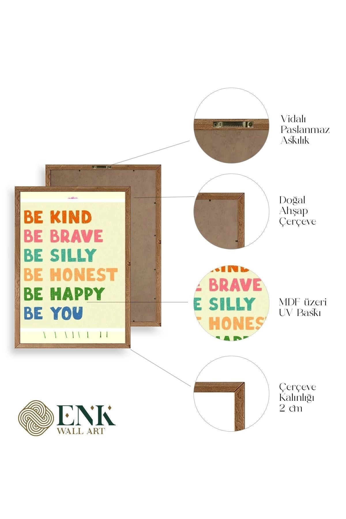 Motto Ahşap Çerçeveli Tablo 50 x 70