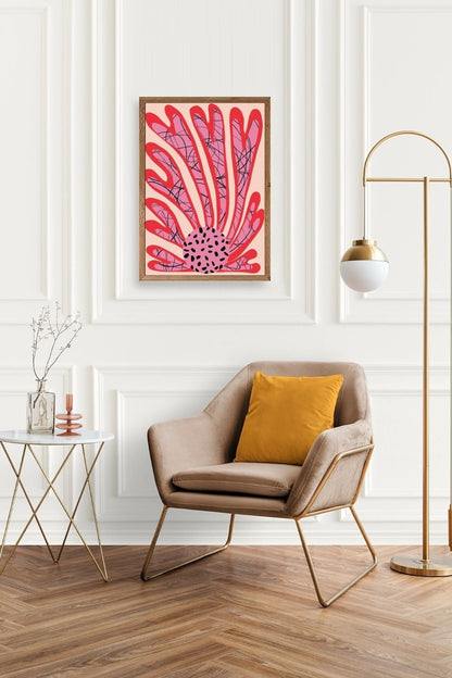 Çiçek Ahşap Çerçeveli Tablo 50 x 70