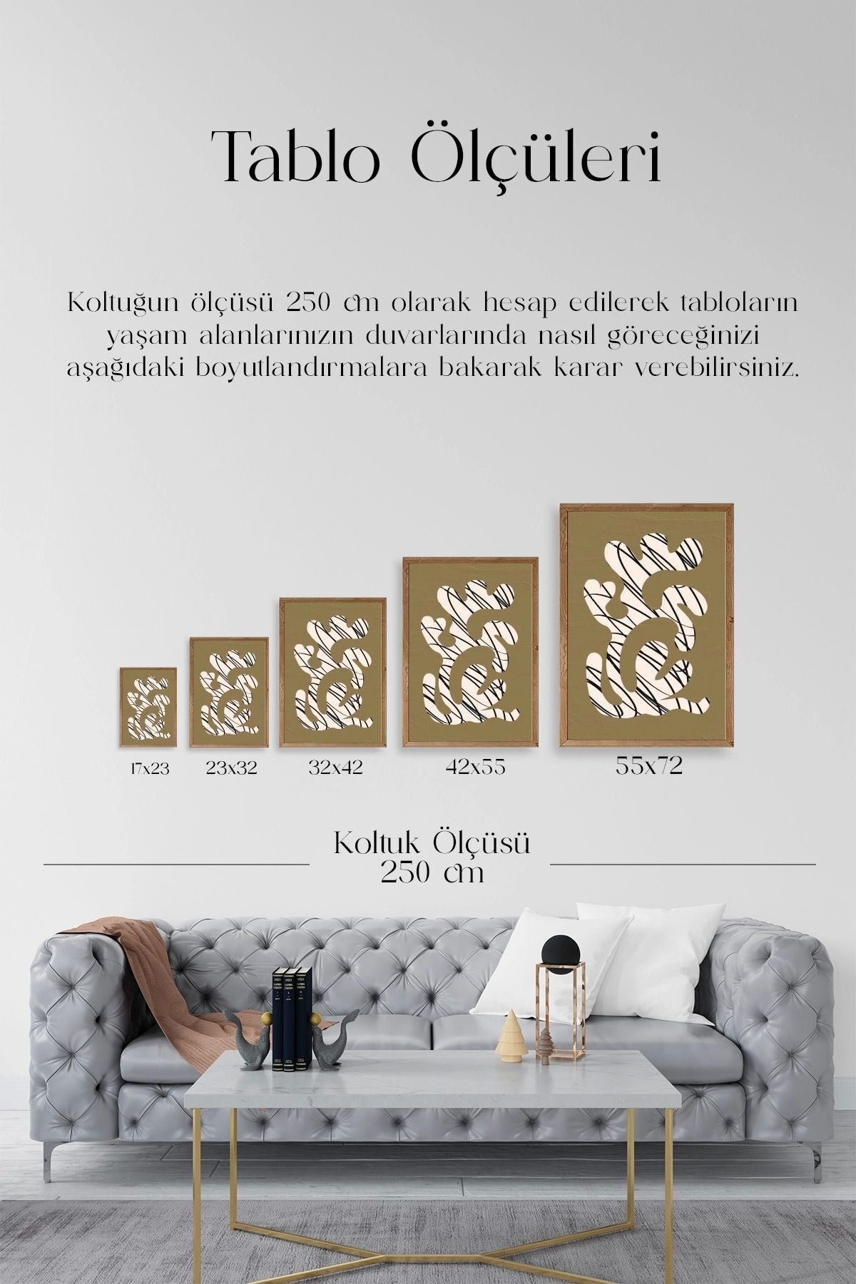 Soyut Ahşap Çerçeveli Tablo 23 x 30