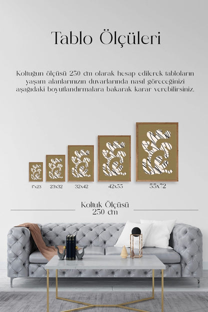 Soyut Ahşap Çerçeveli Tablo 23 x 30