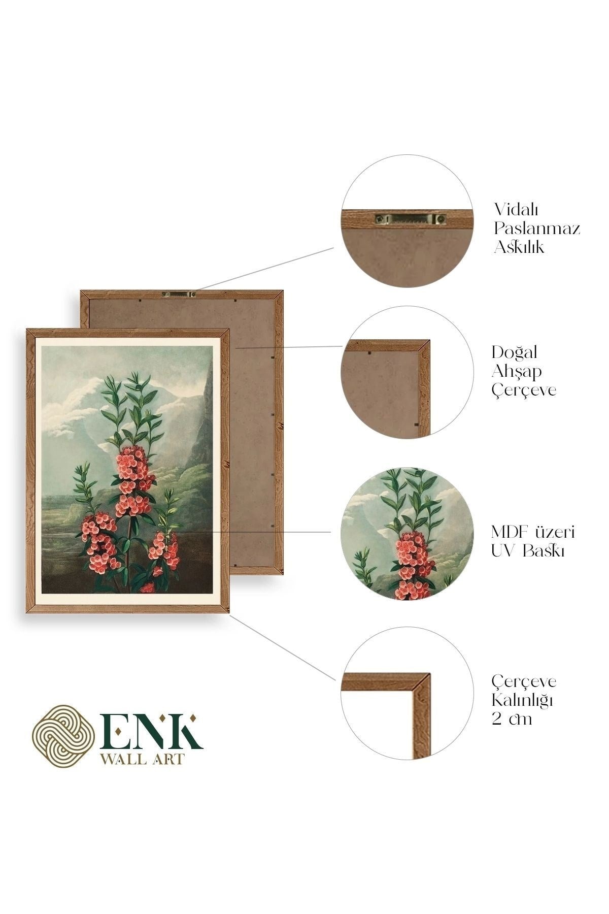 Narrow-Leaved Kalmia Ahşap Çerçeveli Tablo 50 x 70