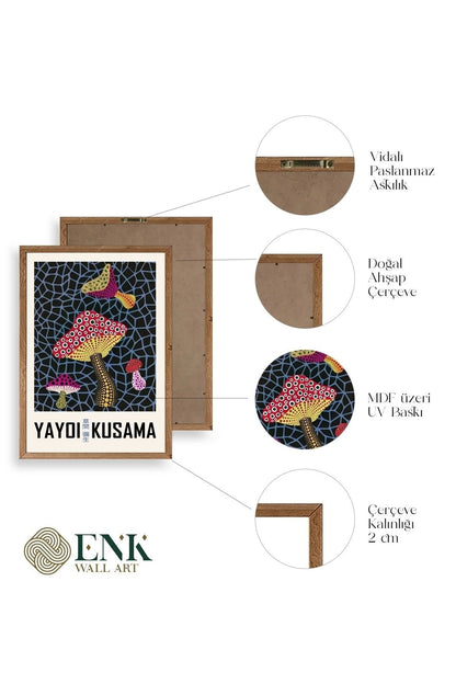 Yayoi Kusama Ahşap Çerçeveli Tablo 23 x 30