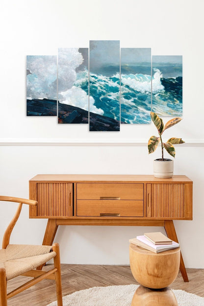 Deniz Manzarası 5 Parçalı Mdf Tablo 60 x 100