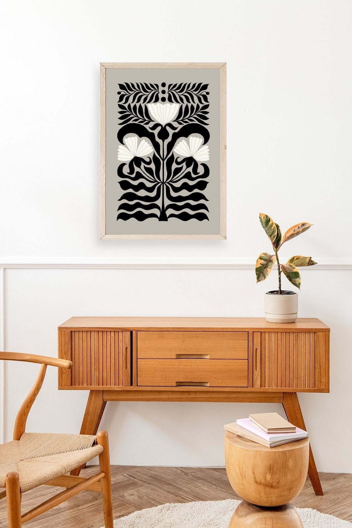 Çiçek Ahşap Çerçeveli Tablo 23 x 30