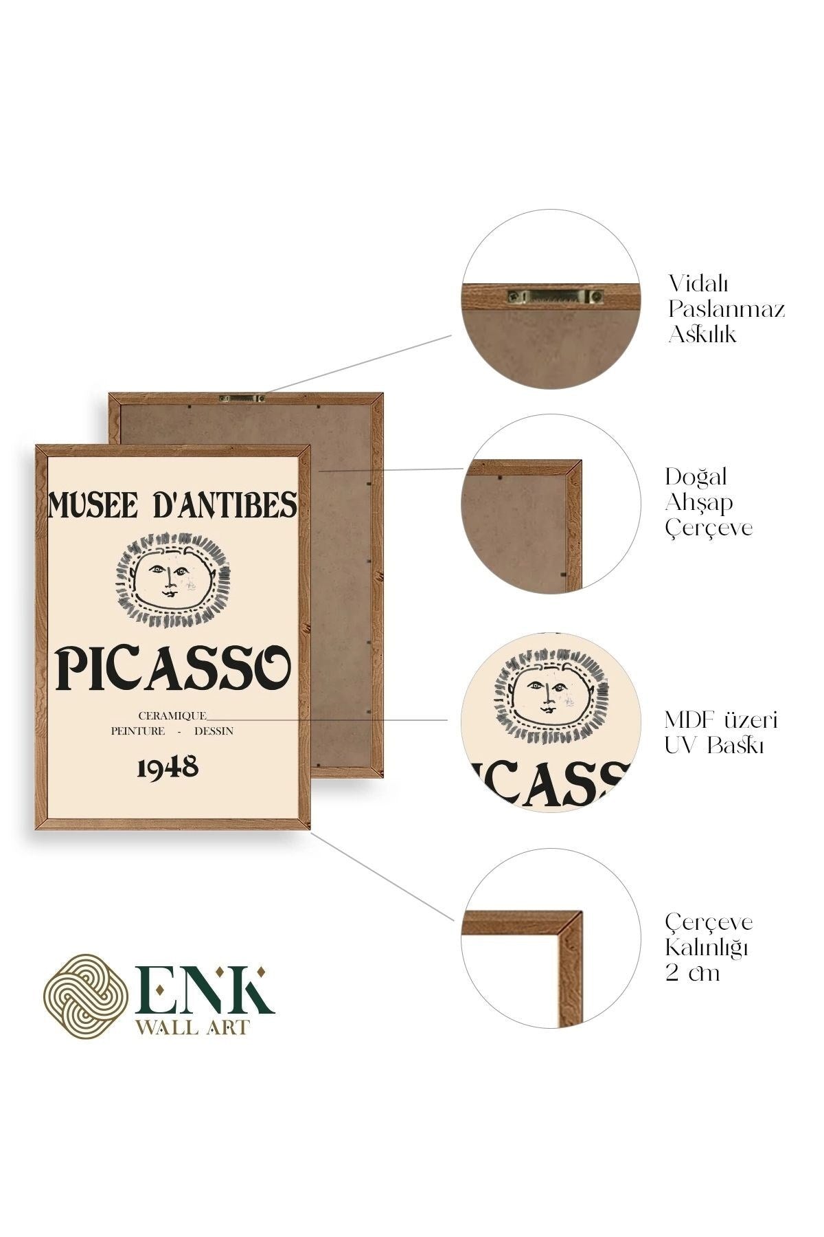 Picasso Ahşap Çerçeveli Tablo 50 x 70