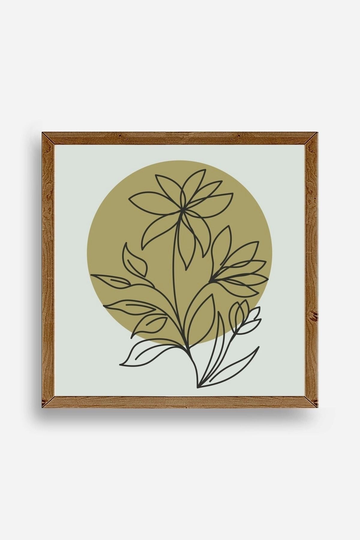 Çiçek Ahşap Çerçeveli Tablo 50 x 50