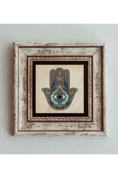 Fatma Ana Eli Çerçeveli Taş Tablo , Çerçeveli Taş Duvar Dekoru 20 cm