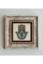 Fatma Ana Eli Çerçeveli Taş Tablo , Çerçeveli Taş Duvar Dekoru 20 cm