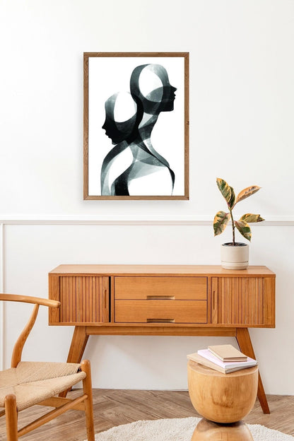 Soyut Ahşap Çerçeveli Tablo 30 x 42