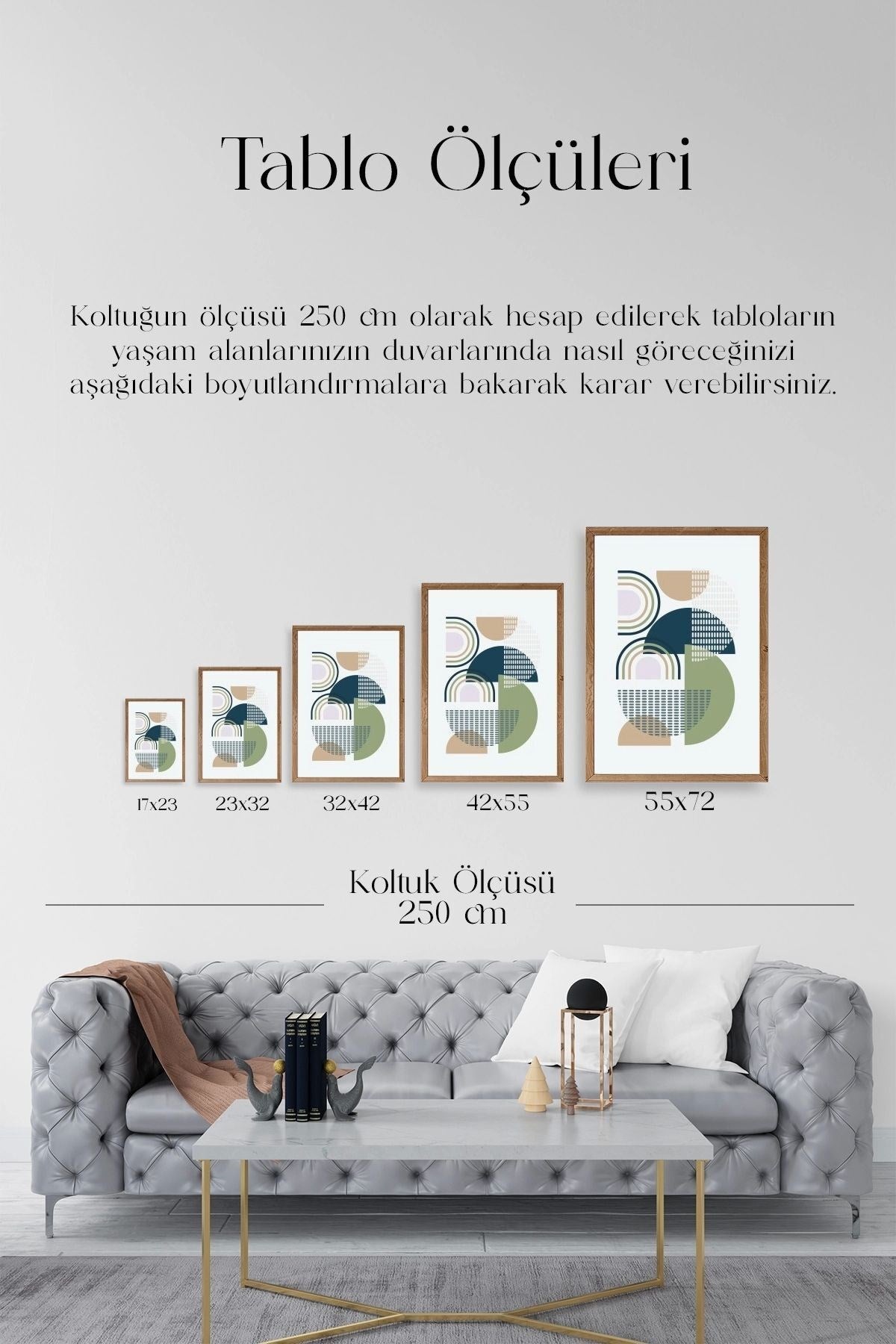 Soyut Ahşap Çerçeveli Tablo 30 x 42