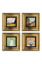 Van Gogh 4 lü Set Çerçeveli Taş Tablo 20 cm