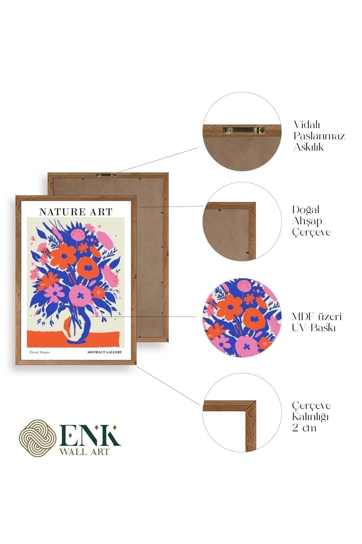 Çiçek Ahşap Çerçeveli Tablo 23 x 30