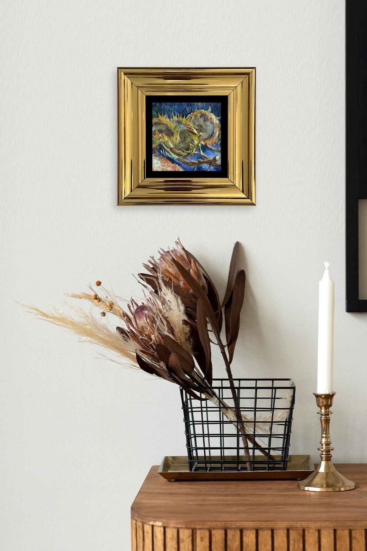 Van Gogh Çerçeveli Taş Tablo 20 cm