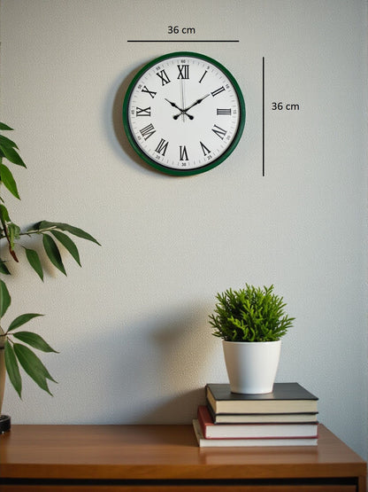 Zentime 36 Cm Yeşil Dekoratif Duvar Saati