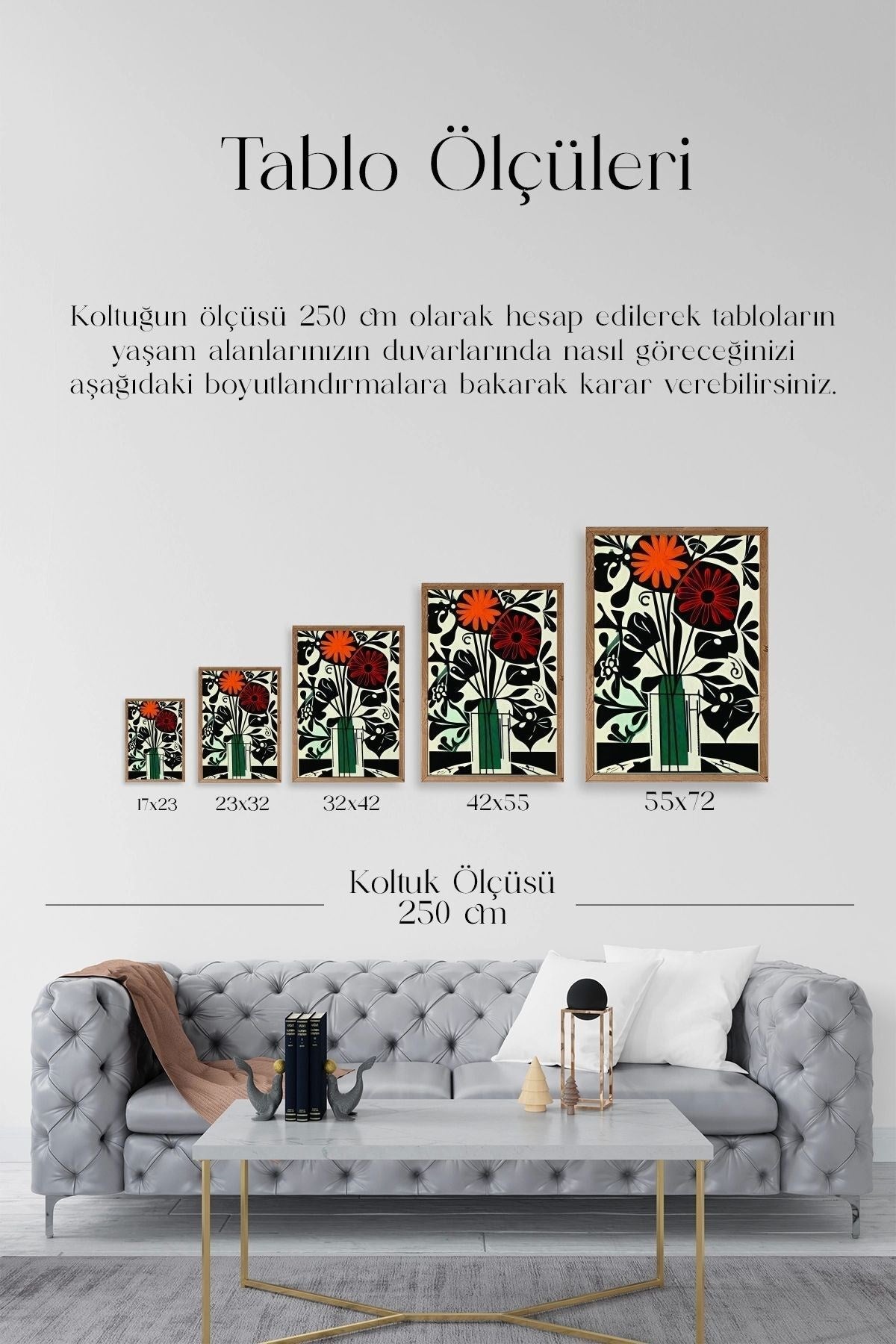 Çiçek Ahşap Çerçeveli Tablo 23 x 30