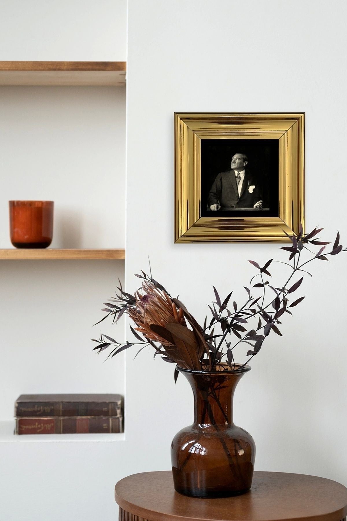 Atatürk Çerçeveli Taş Tablo 20 cm