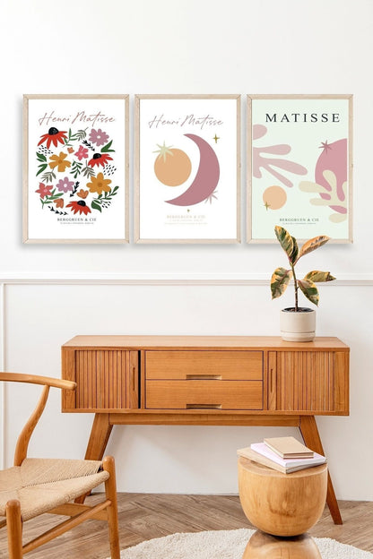 Matisse Üçlü Ahşap Çerçeveli Tablo 40 x 60