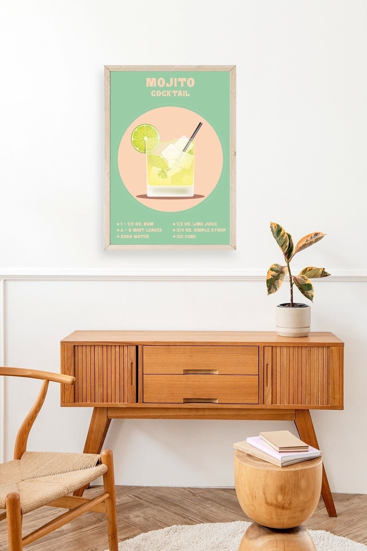 Mojito Ahşap Çerçeveli Tablo 30 x 42