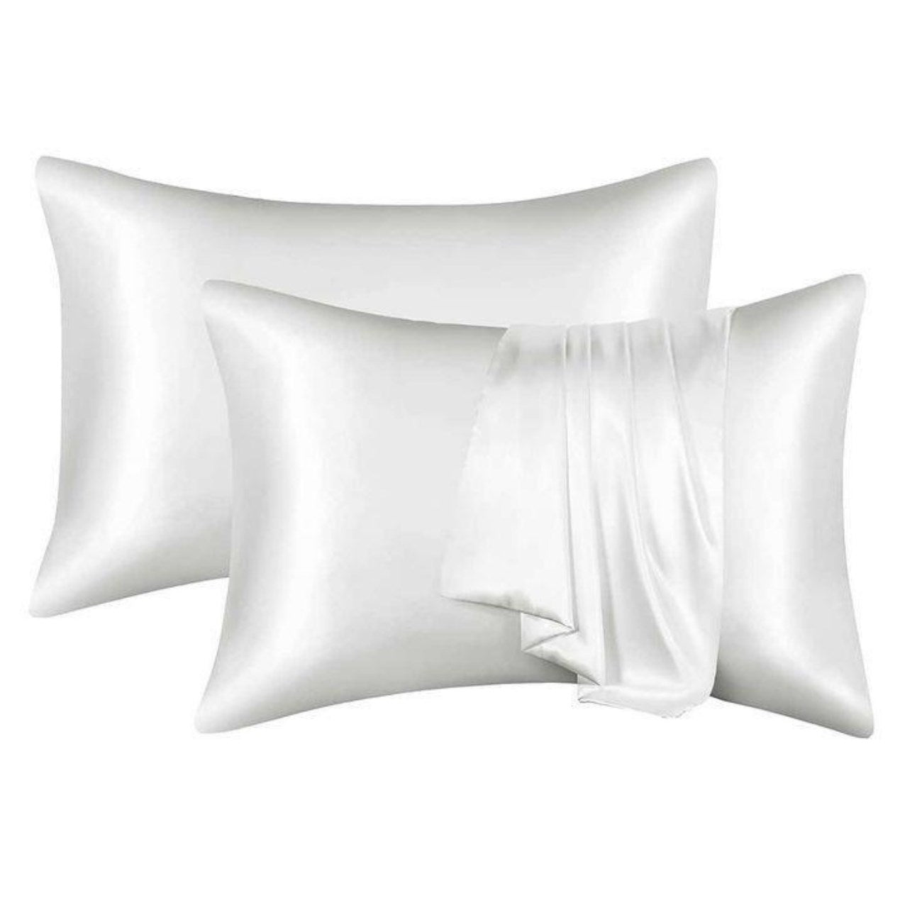 Antibakteriyel Terletmeyen İpek Saten Yastık Kılıfı 2'li 50x70 Beyaz